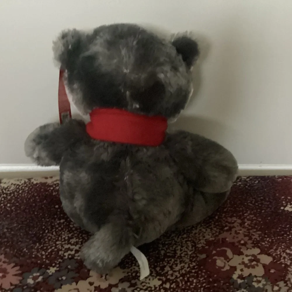 Plush Cat Toy with Red Scarf